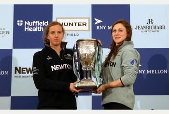 Caroline Reid - 2015 boat race picture - with cup