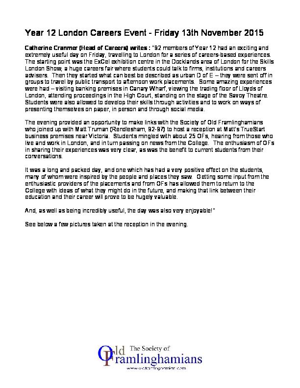 2015 London Careers Event