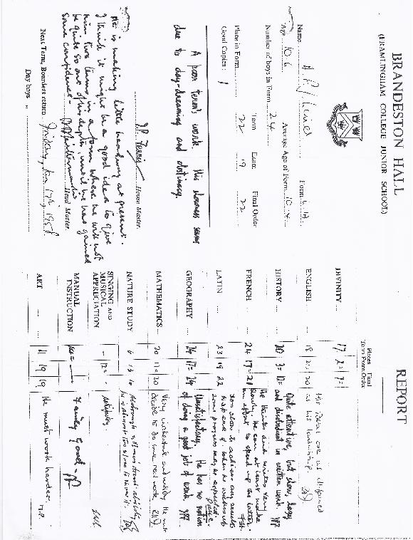 Alan Limer - Brandeston Hall Report