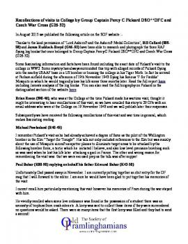 Recollections of Pickard visit on 19 November 1943