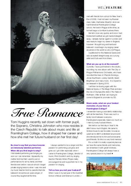 Christina Johnson - article - west essex life