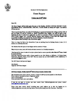 Essex Supper - 2016 invite