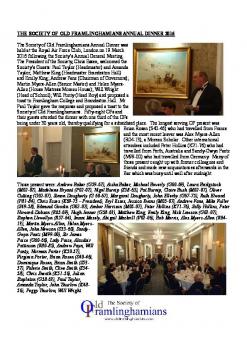 SOF Annual Dinner Report 2016