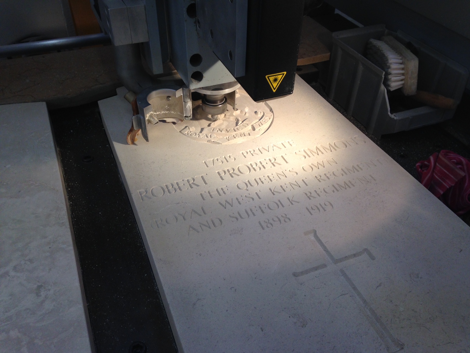 ROBERTSIMMONS - headstone being cut