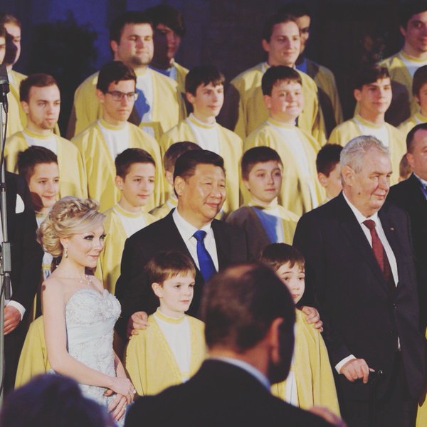 Christina Johnston - Prague Castle - with Chinese President