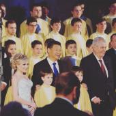 Christina Johnston - Prague Castle - with Chinese President
