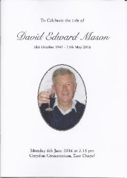 David Edward Mason - Order of Service