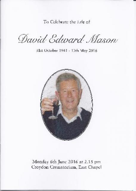 David Edward Mason - Order of Service