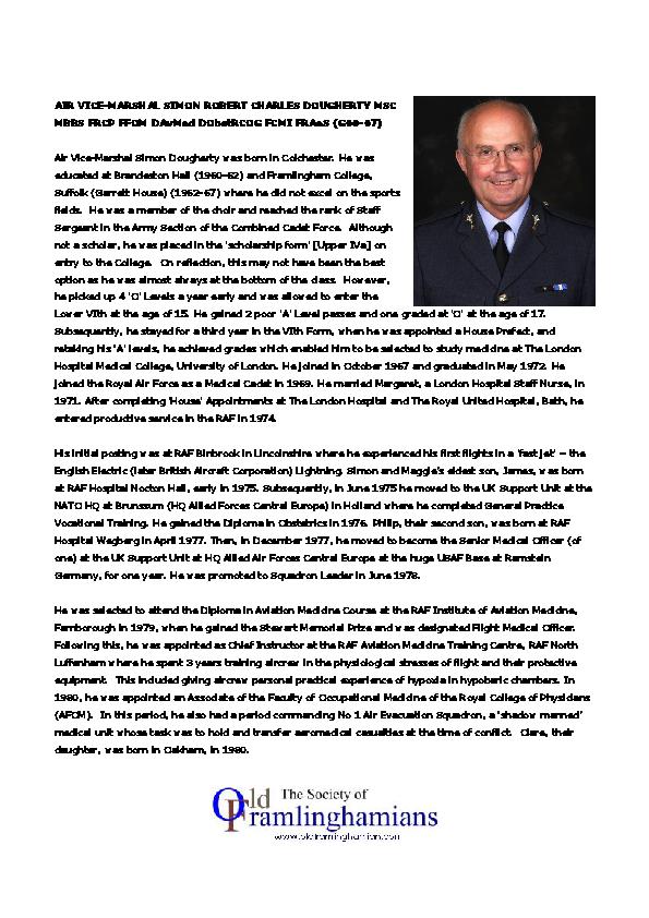 AIRVICE-MARSHALSIMONROBERTCHARLESDOUGHERTYMScMBBSFRCPFFOMDAvMedDObstRCOGFCMIFRAeS(G60-67)
