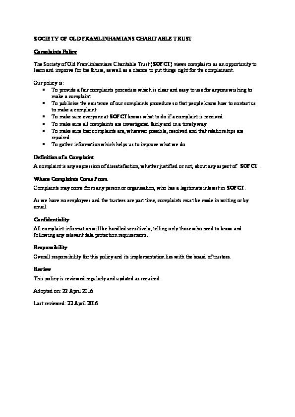 Complaint policy and procedures_approved