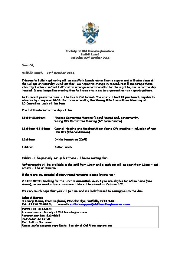 Invite letter Suffolk Lunch 22 October 2016