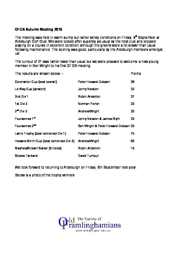 SOF Autumn Golf 2016 - article