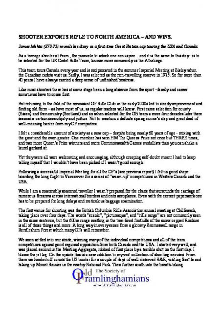 James Mehta - GB Rifle Team article - September 2016