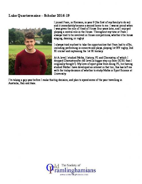 Luke Quartermaine - Moreau Scholar