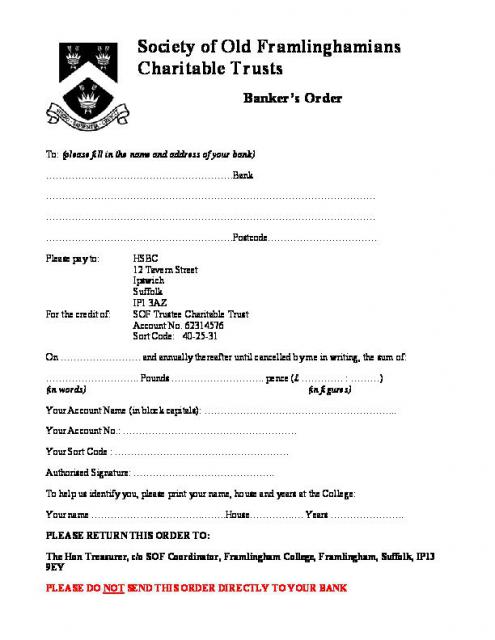 Standing Order - January 2017