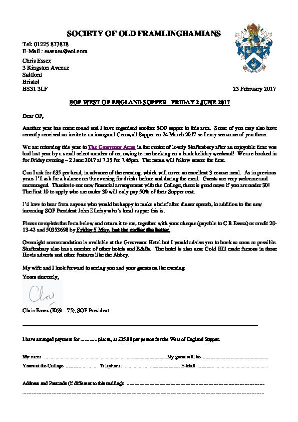 Supper Invite - 020617