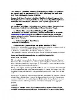 Minutes of 2016 AGM