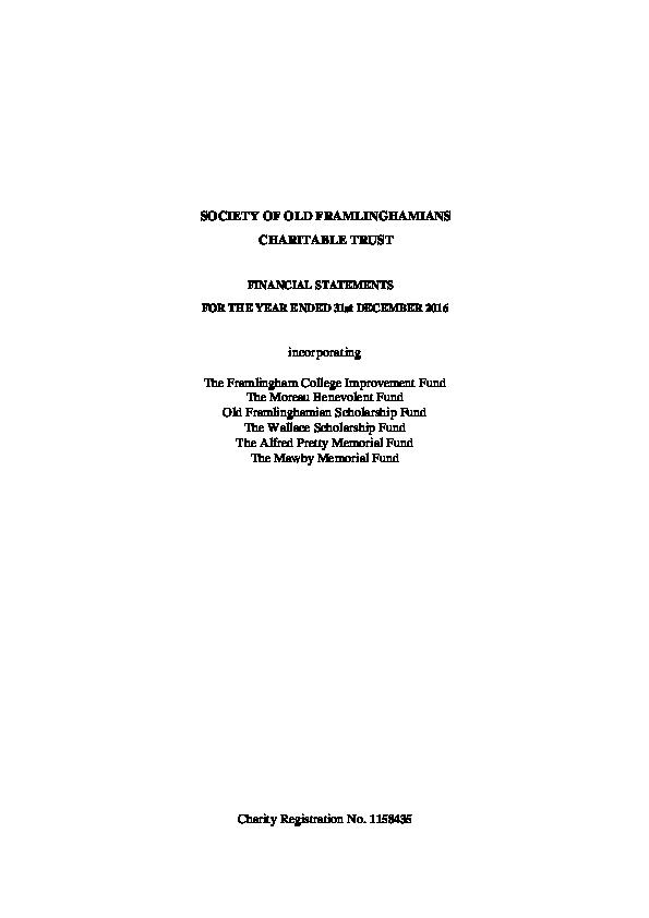 SOF Charity Accounts 2016 - Final