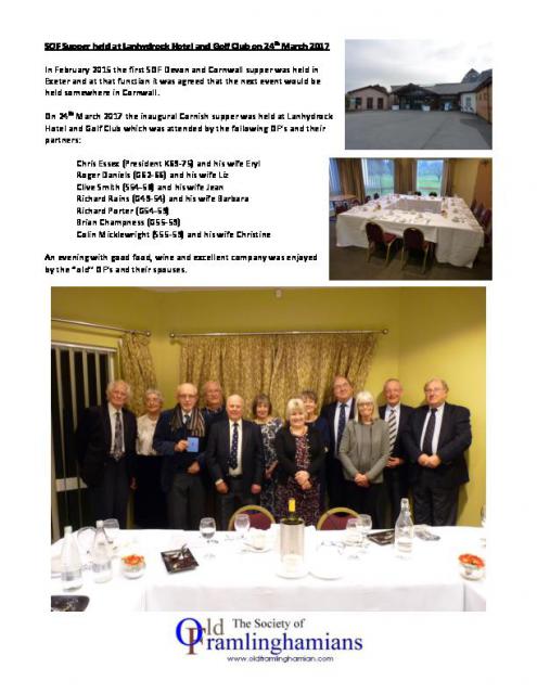 Cornwall Supper - March 2017