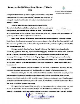 Hong Kong Supper Report