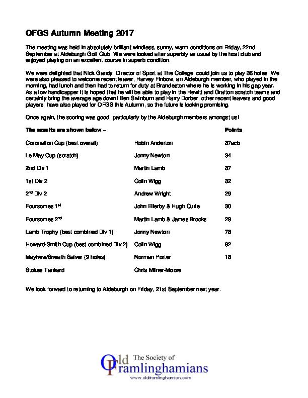 OFGS Autumn Meeting 2017