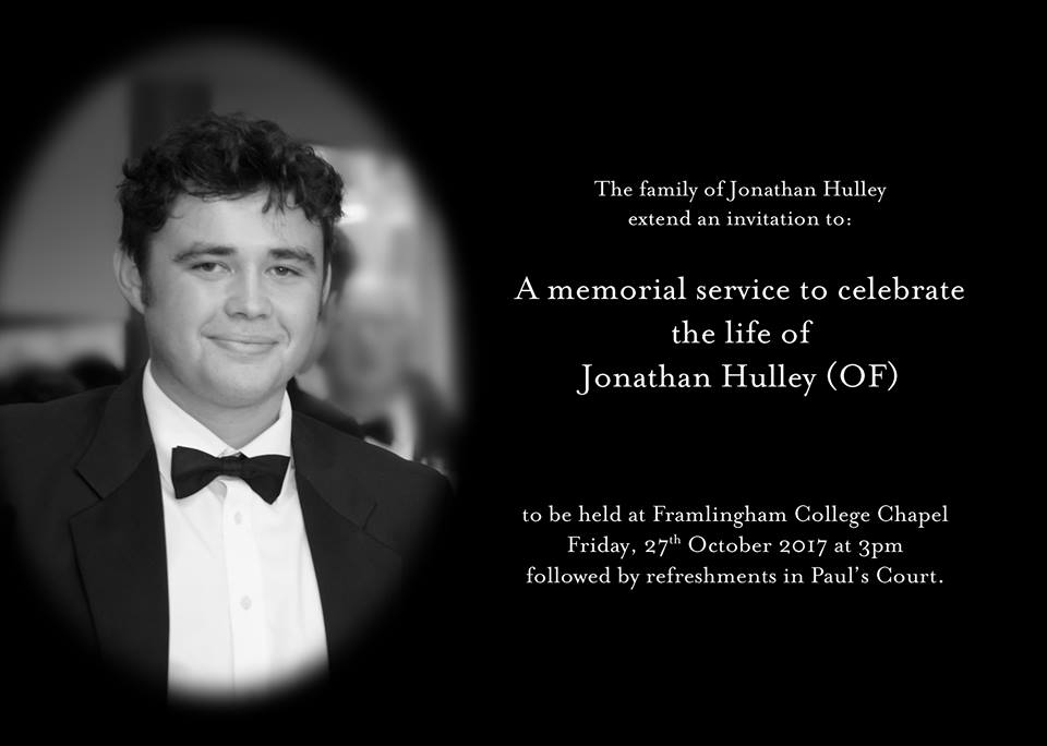 Jonathan Hulley - memorial service