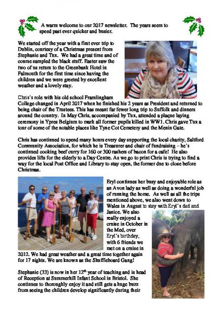 Christmas newsletter - 2017