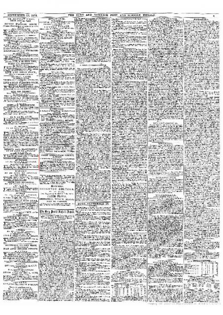 1871 Advert - 11.Bury and Norwich Post - Tues 12 Sept 1871