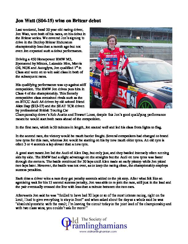 Jon Watt - article April 2018