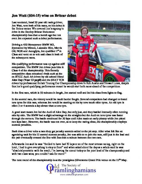 Jon Watt - article April 2018