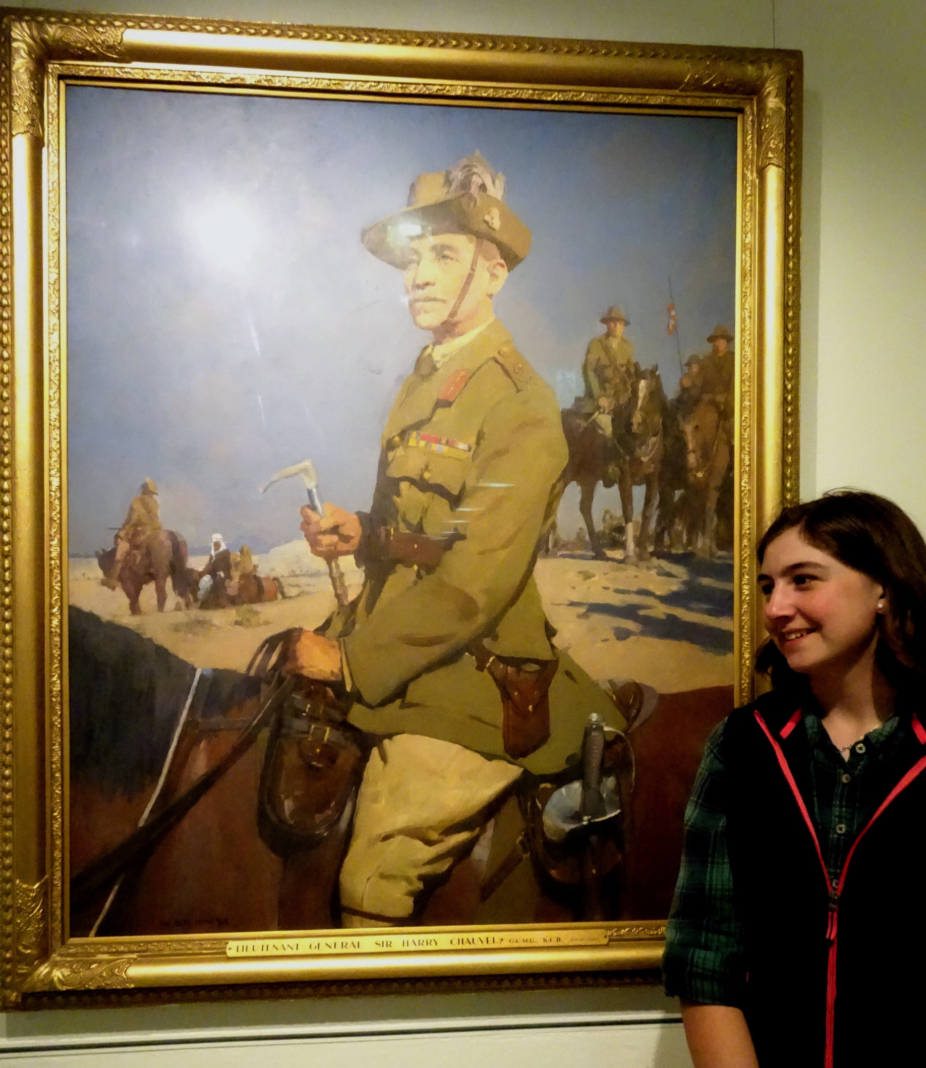Maberly Jo Jo & Portrait her great grand father Sir Harry Chauvel__ Australian War Memorial  25th April 2018.a