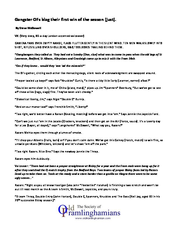Gangster OFs - May 2018
