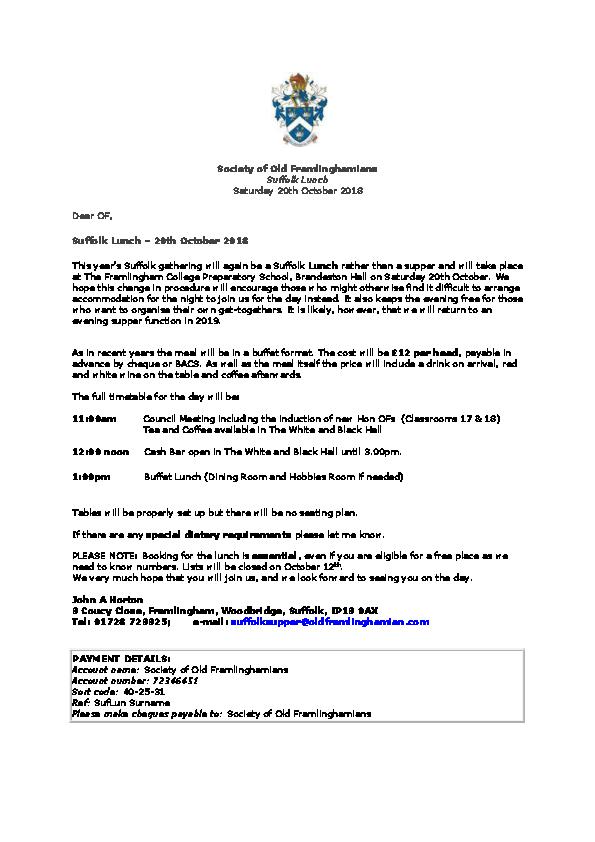 Invite letter Suffolk Lunch 20 October 2018