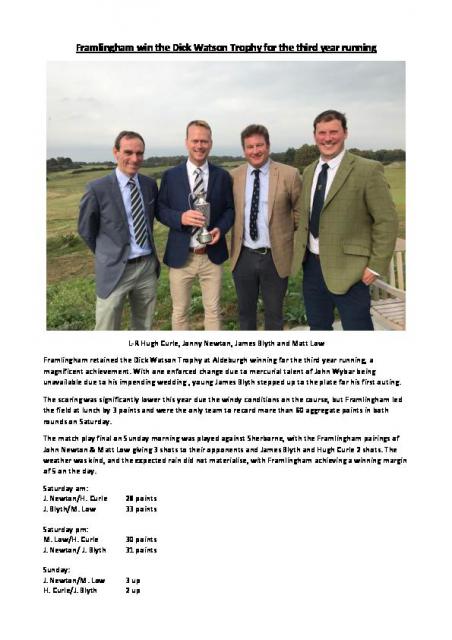 Dick Watson Trophy 2018