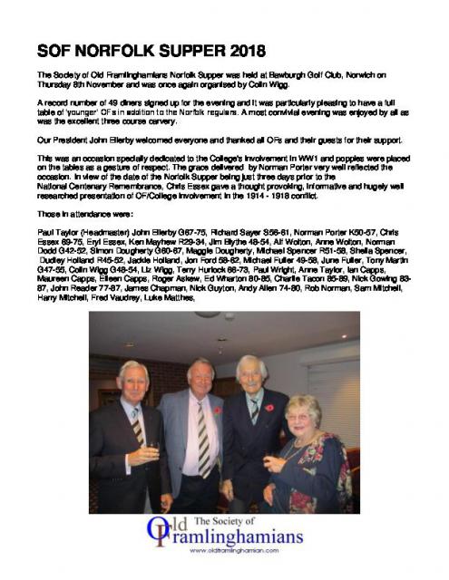 Norfolk Supper 2018 - report