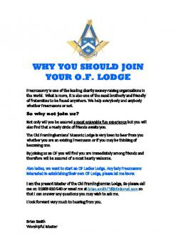 YOUR OF LODGE NEEDS YOU