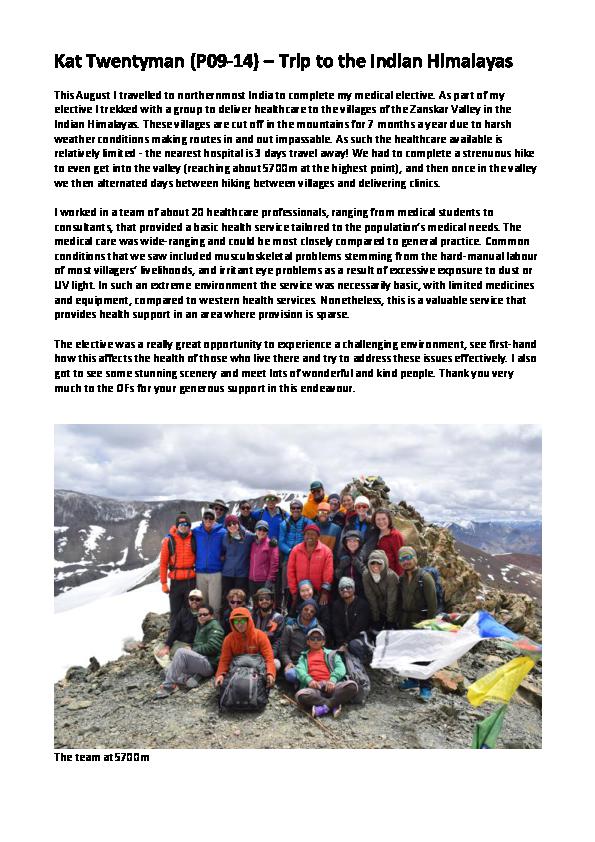 Kat Twentyman - Himalayas - 2019 - report