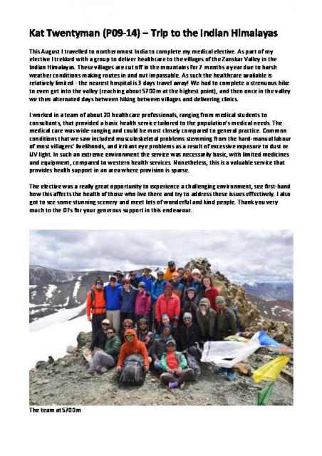 Kat Twentyman - Himalayas - 2019 - report