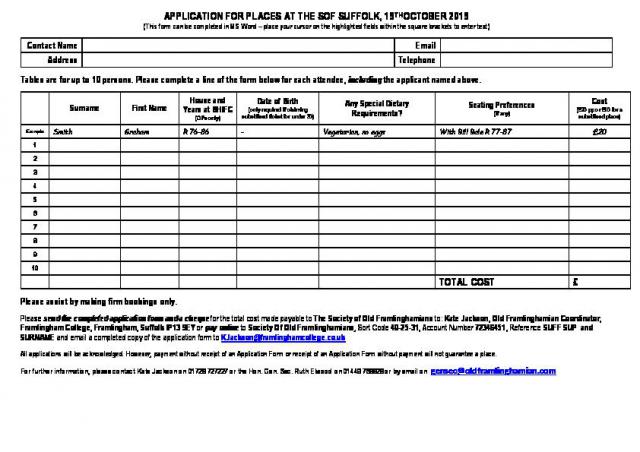 19-10-19 SOF Suffolk Supper Application Form