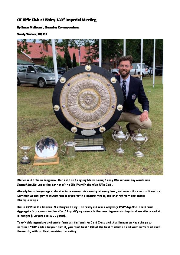 OF Rifle Club Report - September 2019