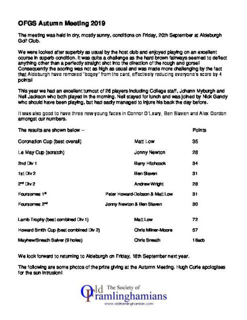 Golf - Autumn Meeting 2019