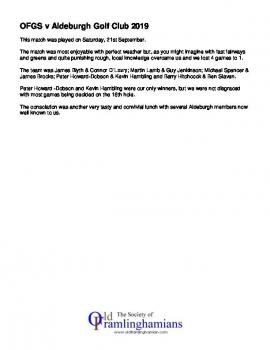 Golf - Autumn Match vs Aldeburgh GC 2019