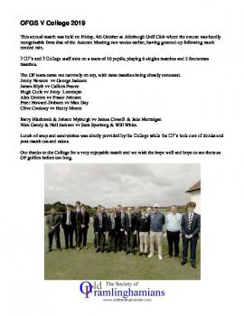 OFGS vs College 2019