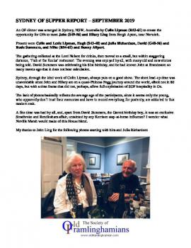 Sydney Supper report - September 2019