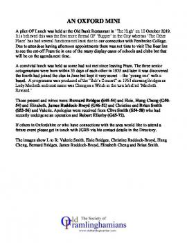 Oxford Mini Reunion - October 2019