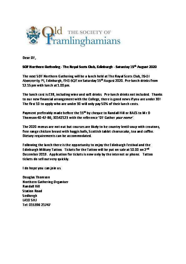 Northern Gathering Supper invite 2020