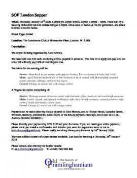 SOF London Supper - 230120