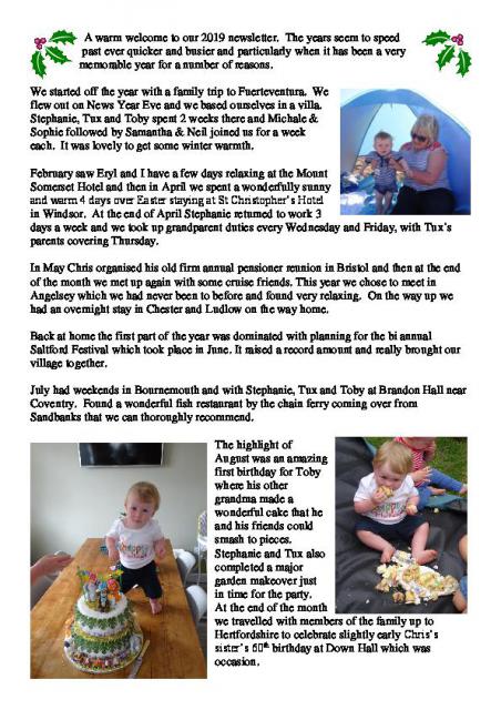 Christmas newsletter - 2019