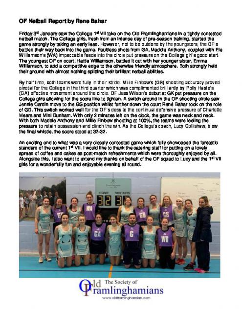 OF Netball Report - January 2020