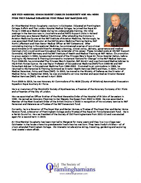 AIRVICE-MARSHALSIMONROBERTCHARLESDOUGHERTYMScMBBSFRCPFFOMDAvMedDObstRCOGFCMIFRAeS(G60-67)